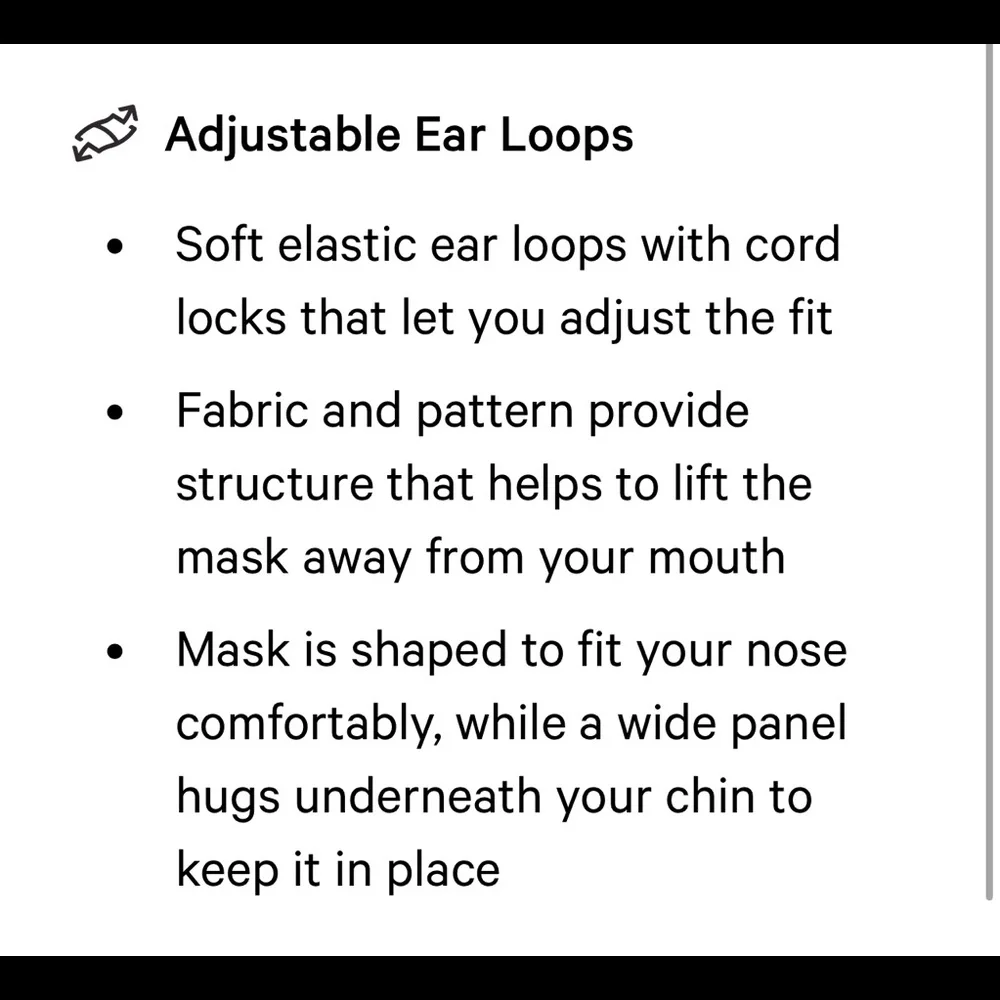 🍋Lululemon Ear Loop Face Mask, NWT